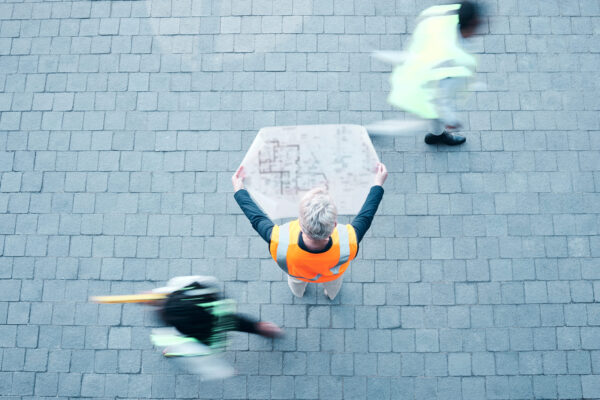 People at work outside